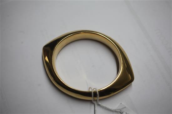 A Georg Jensen 18ct gold bangle, designed by Nanna & Jorgen Ditzel, no.1111, 74 grams.